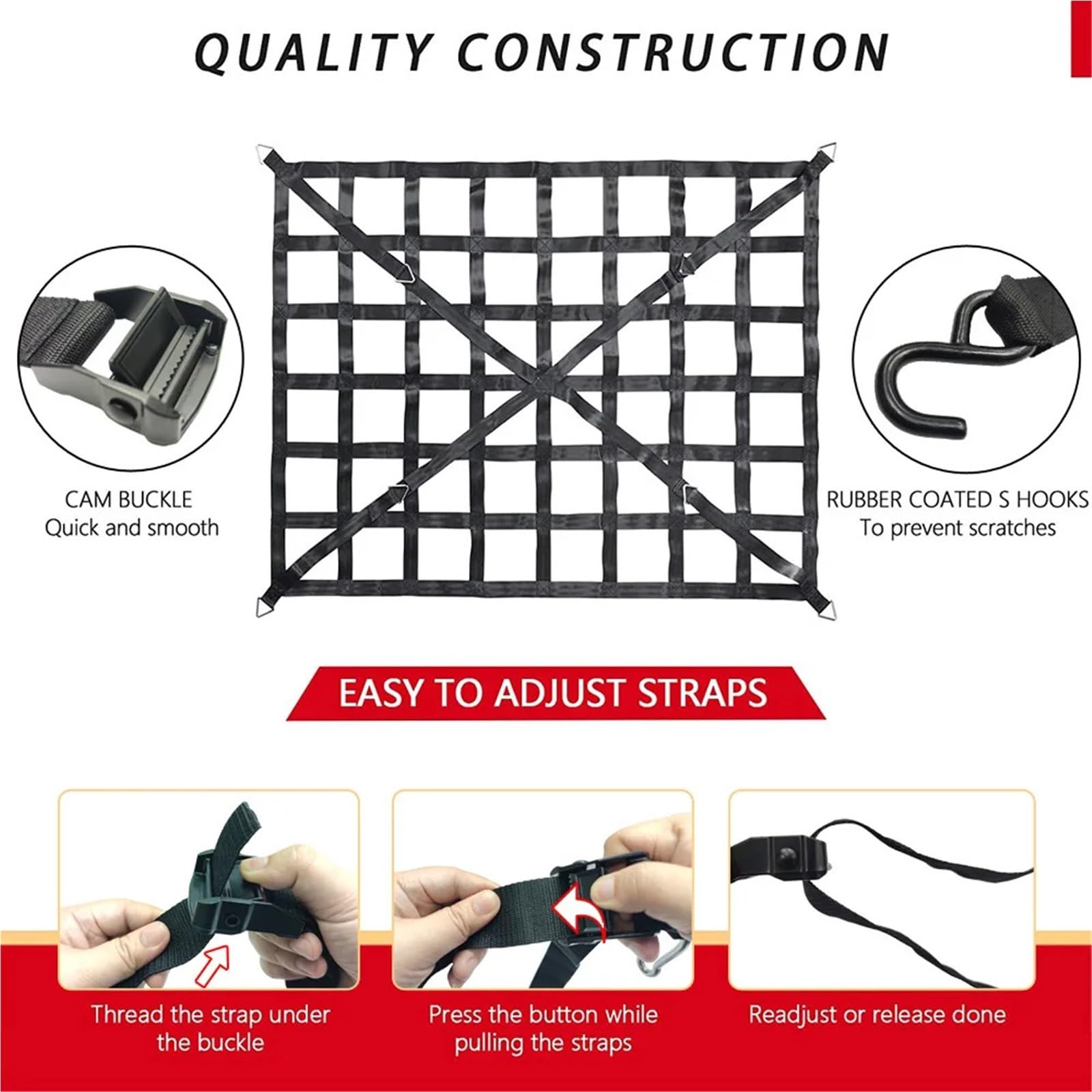 Kofferraum Netz Gepäcknetz for Auto | Heavy Mesh Truck Trailer Dumpster Extend Covers Gepäcknetze for den Kofferraum auf dem Dach(S)