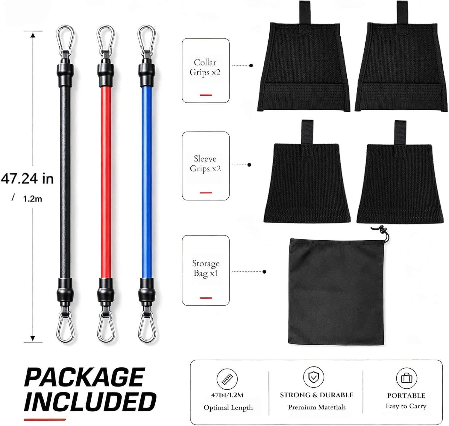 Jiu Jitsu Grip Strength Trainer - 100% Simulate Gi Fabric Grappling System (2 Sleeves & 2 Lapels), 3 TPE Resistance Bands (7 Levels) for Judo BJJ with Carry Bag