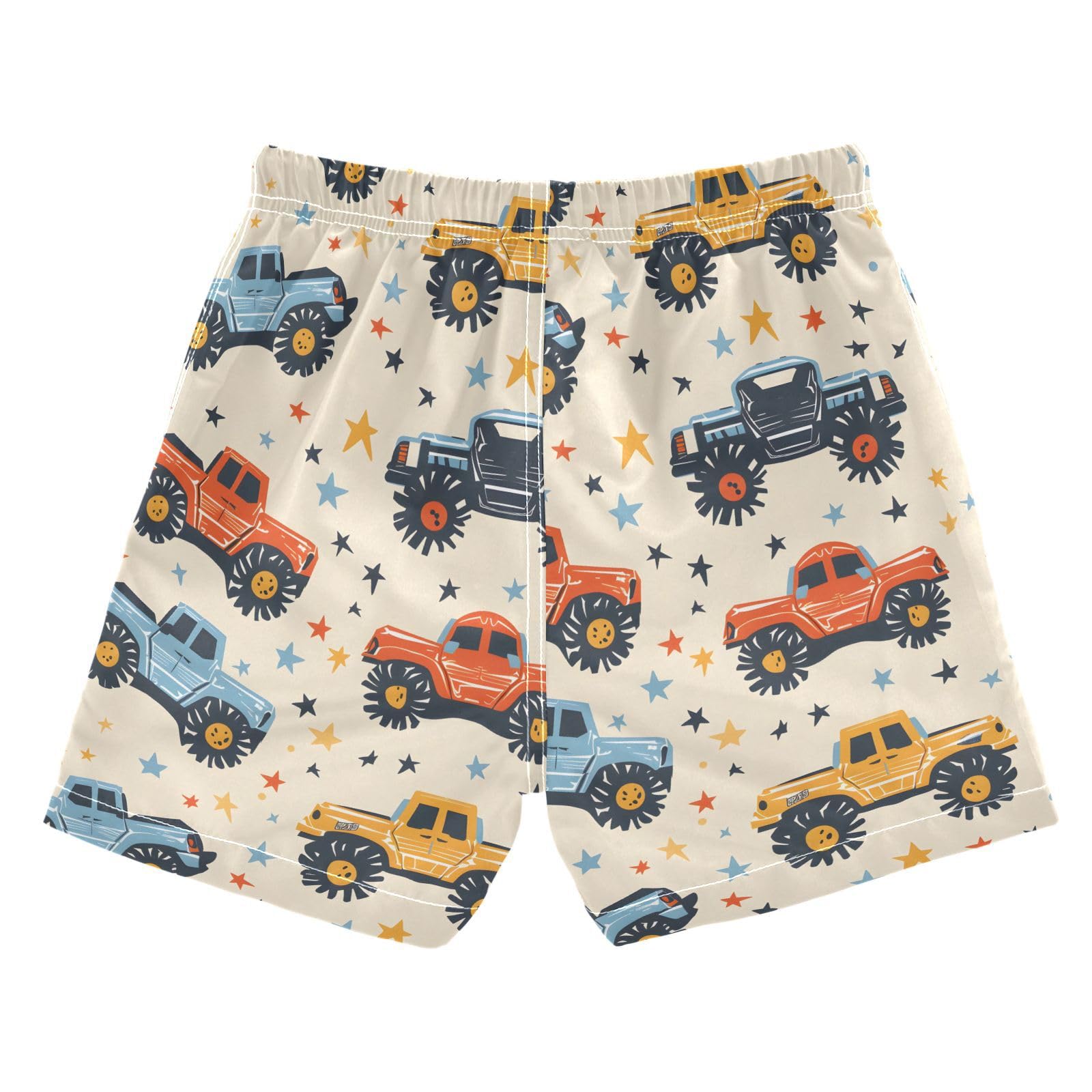 panksolu Monster Trucks Cartoon Boys Swim Trunks Quick Dry Kids Swim Shorts Toddler Shorts Beach Board Shorts Boys Swim Shorts Boys' Swimwear Jammers,4T Multicolor