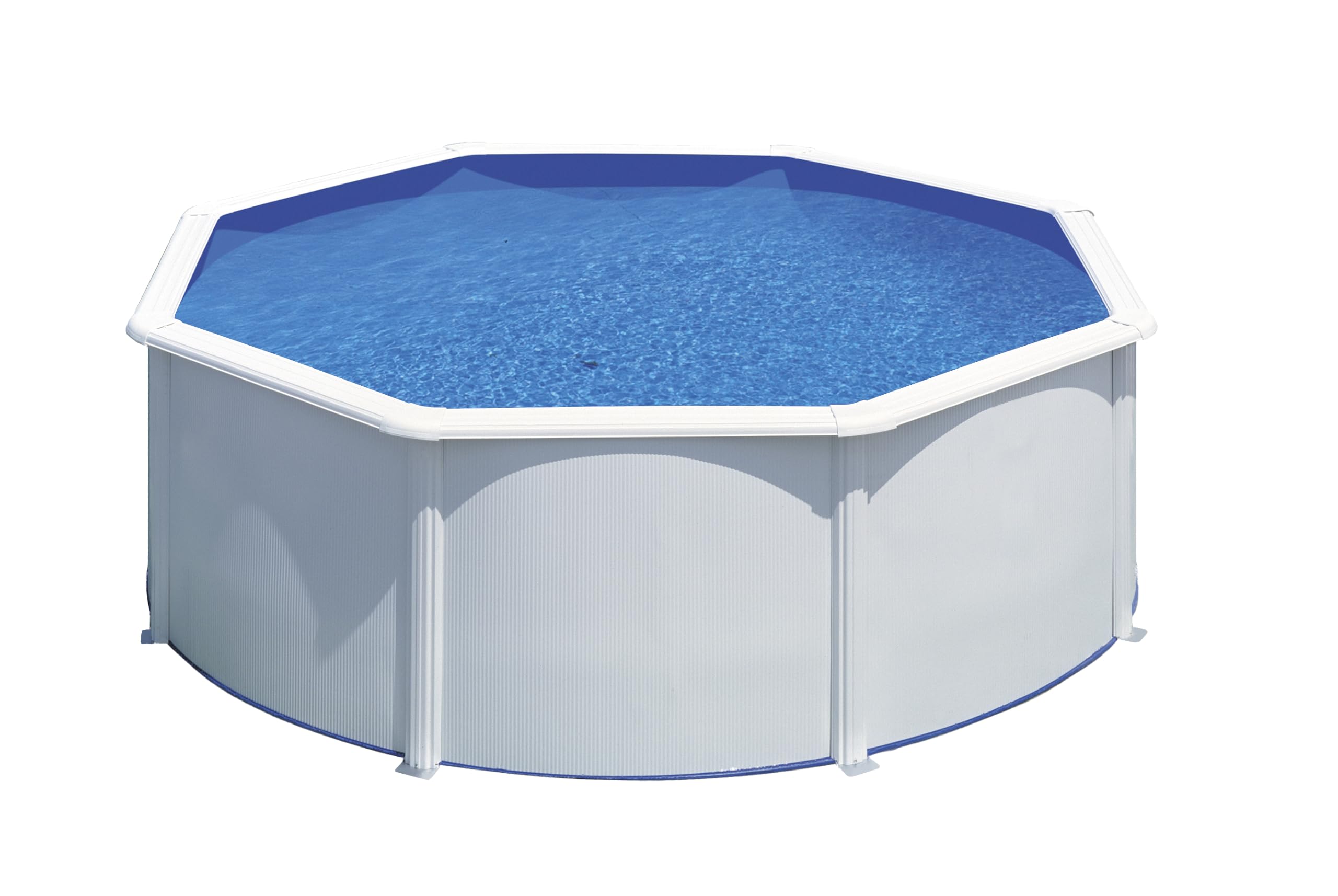 Piscina Gre KIT300QGRE - Piscina fuori terra in acciaio, forma rotonda, colore bianco. Piscine smontabili per giardino 300 x 120 cm.