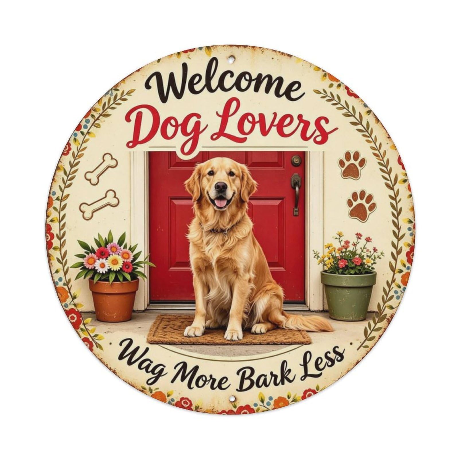 Wag More Bark Less Metal Tin Sign Plaque