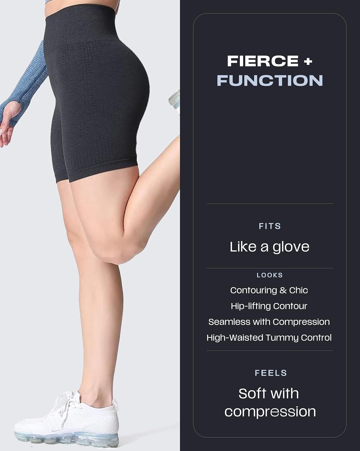 Aoxjox Seamless Workout Biker Shorts for Women High Waisted Exercise Athletic Gym Booty Running Yoga Short 5"