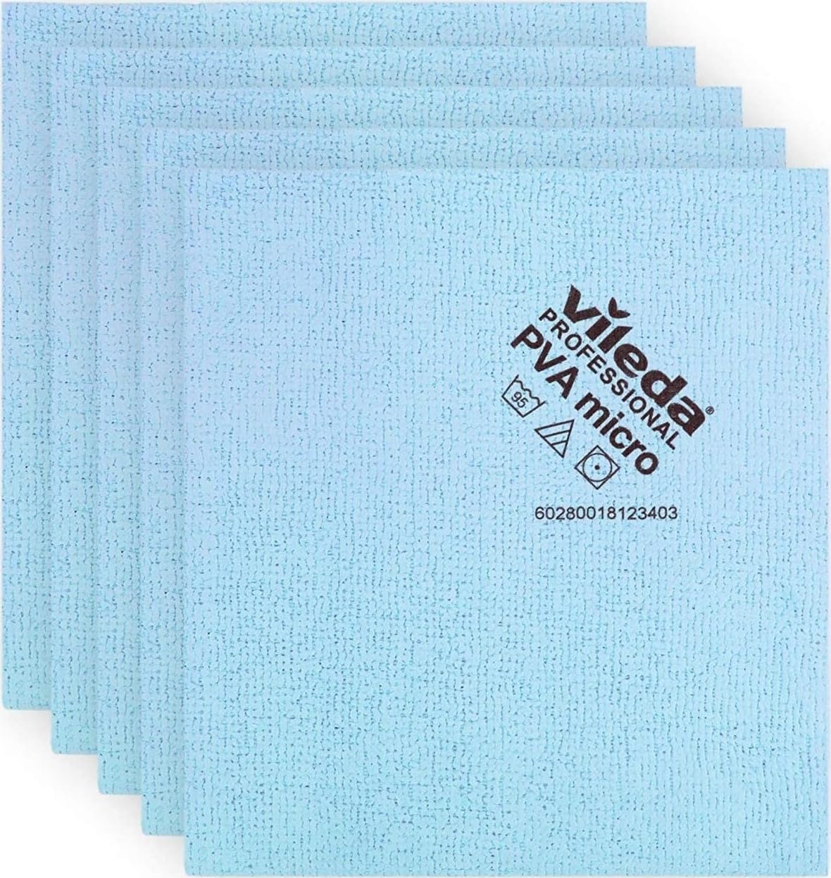 PVA Microfiber Cloth | All Purpose Cleaning Shammy | Synthetic Chamois Towel | Smooth & Absorbent Materials | 5 Pack Blue