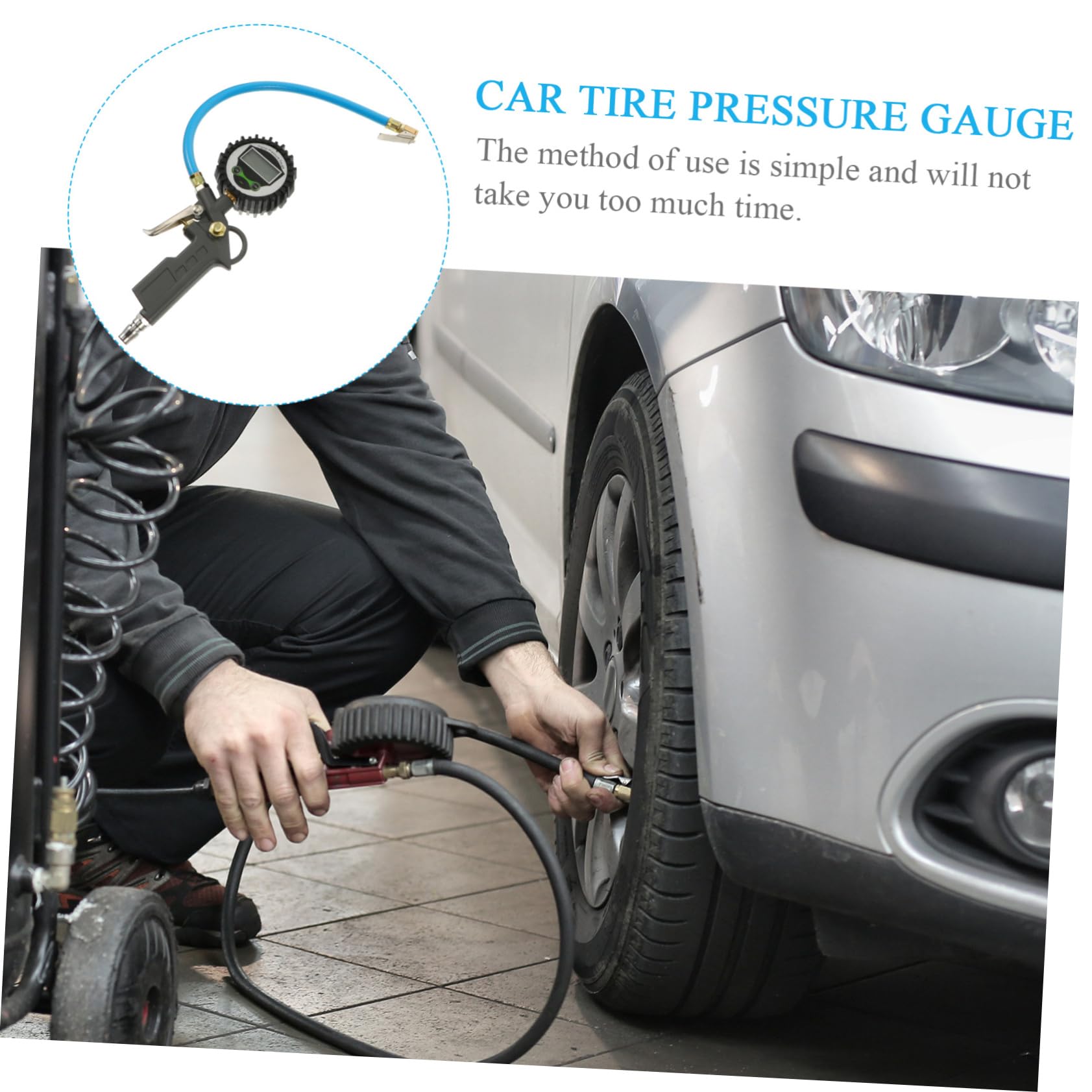 TOPBATHY Manomètre Numérique en Alliage D'aluminium pour Voiture de Pression des Pneus Jauge Mesure Précise, Léger et Portable