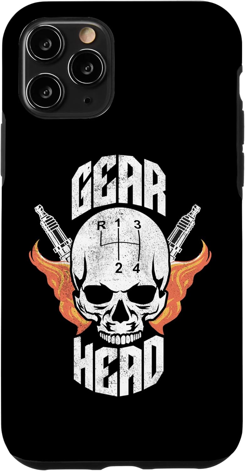 iPhone 11 Pro Gear Hear Car Guy Auto Enthusiast Manual Transmission Skull Case