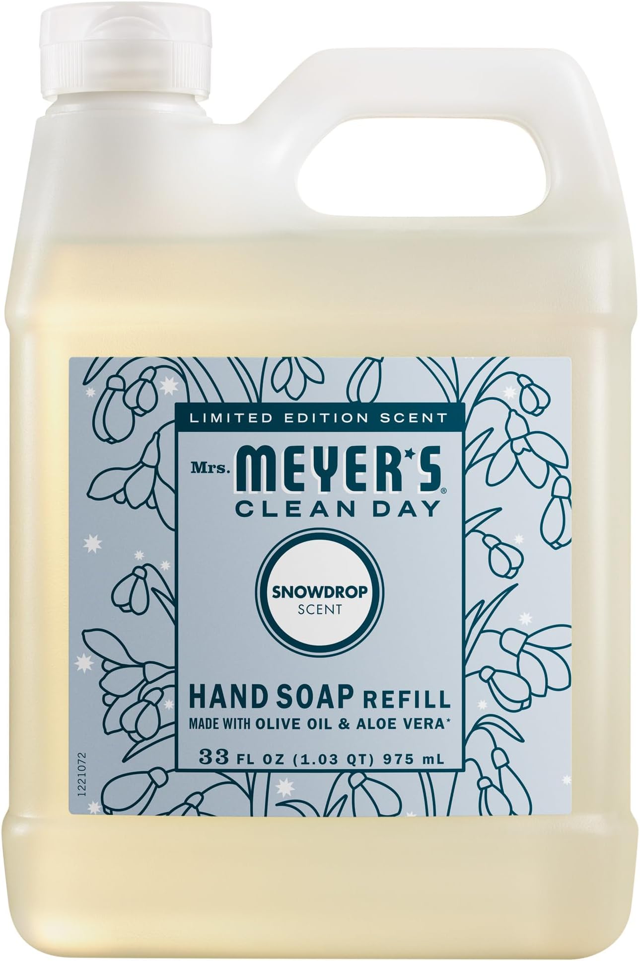MRS. MEYER'S CLEAN DAY Hand Soap Refill, Snowdrop Scent, 33 Fl Oz Bottle