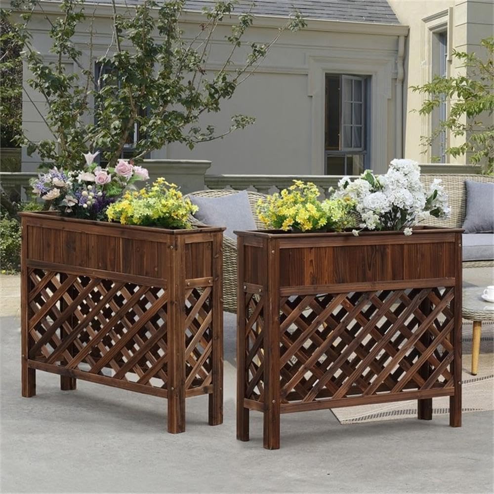 Convenience Concepts Planters & Potts Large Raised Patio Planter, Weathered Cedar