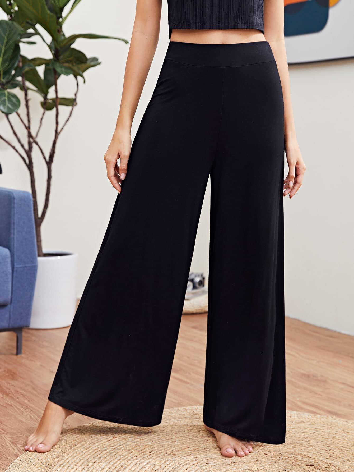 AVIMYA Womens Casual Pants Wide Leg Solid Pants for Work