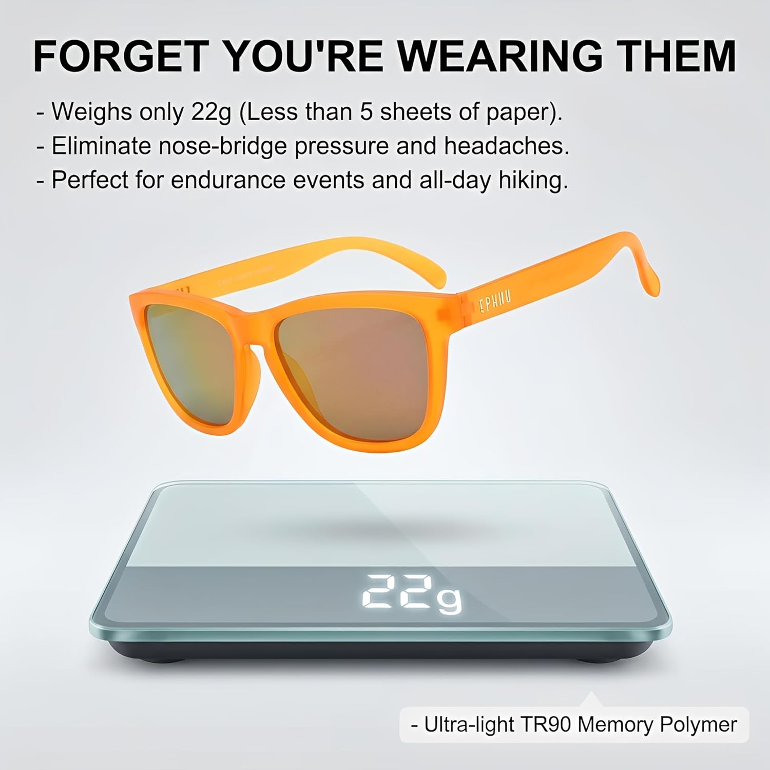 EPHIU Polarized Sports Sunglasses for Men Women No-Slip No-Bounce Grip for Running Cycling Fishing with Mirrored UV400 Lenses - Image 5