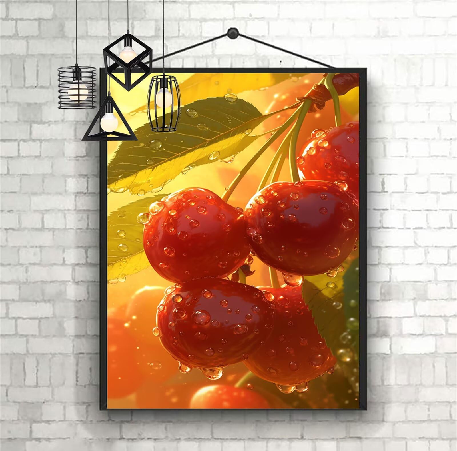 Diamentowe malowanie czerwone diamentowe dzieci 100x150cm 2025 diamentowe malowanie owoce, DIY diamentowe rysunki ścieg krzyżykowy rzemiosło dla dorosłych, obraz diamentowy dekoracja domu prezenty dla