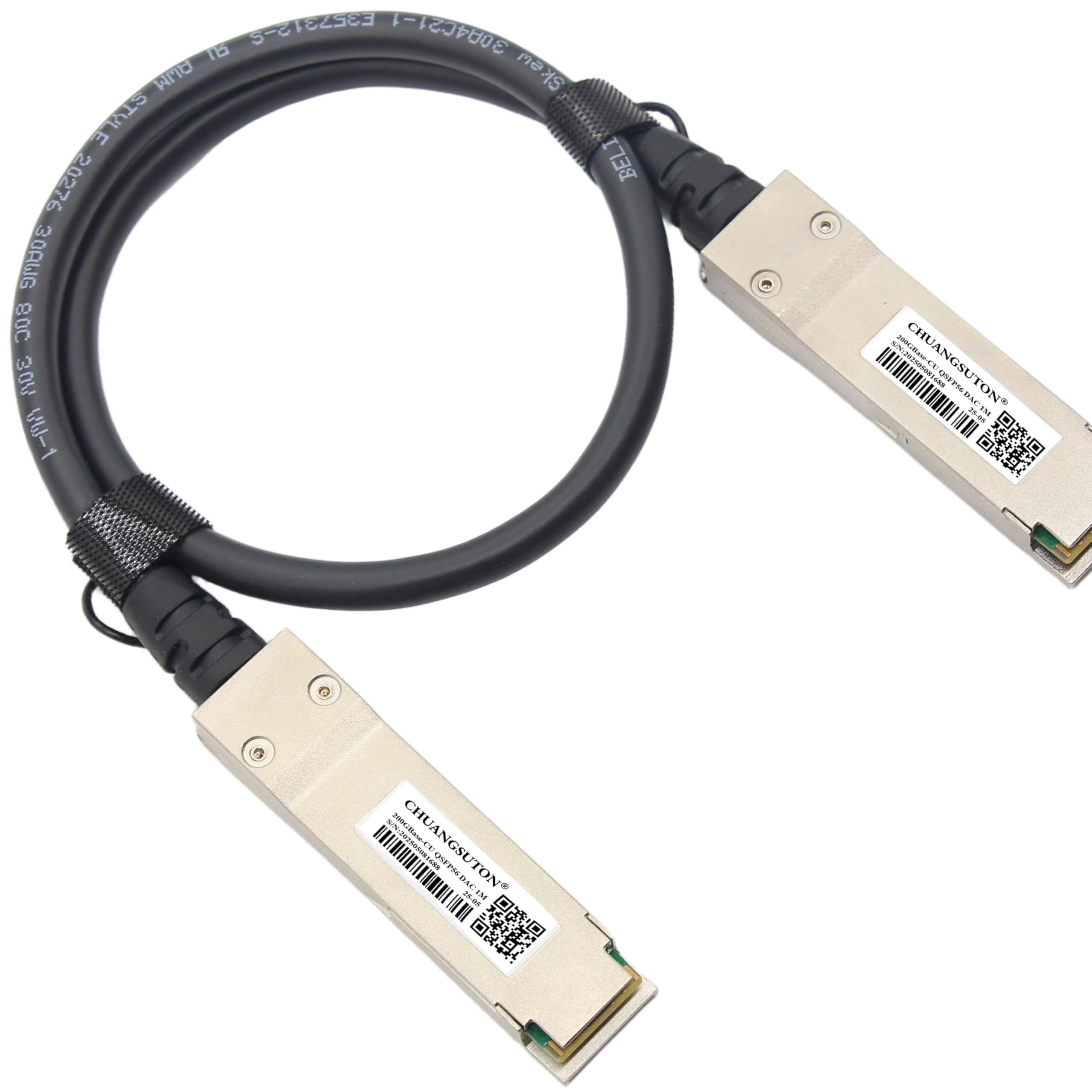 200G QSFP56 a QSFP56 PAM4 DAC Cable Ethernet pasivo de conexión directa de cobre Twinax compatible con NVIDIA/Mellanox MCP1650-V00AE30 (0,5 m)