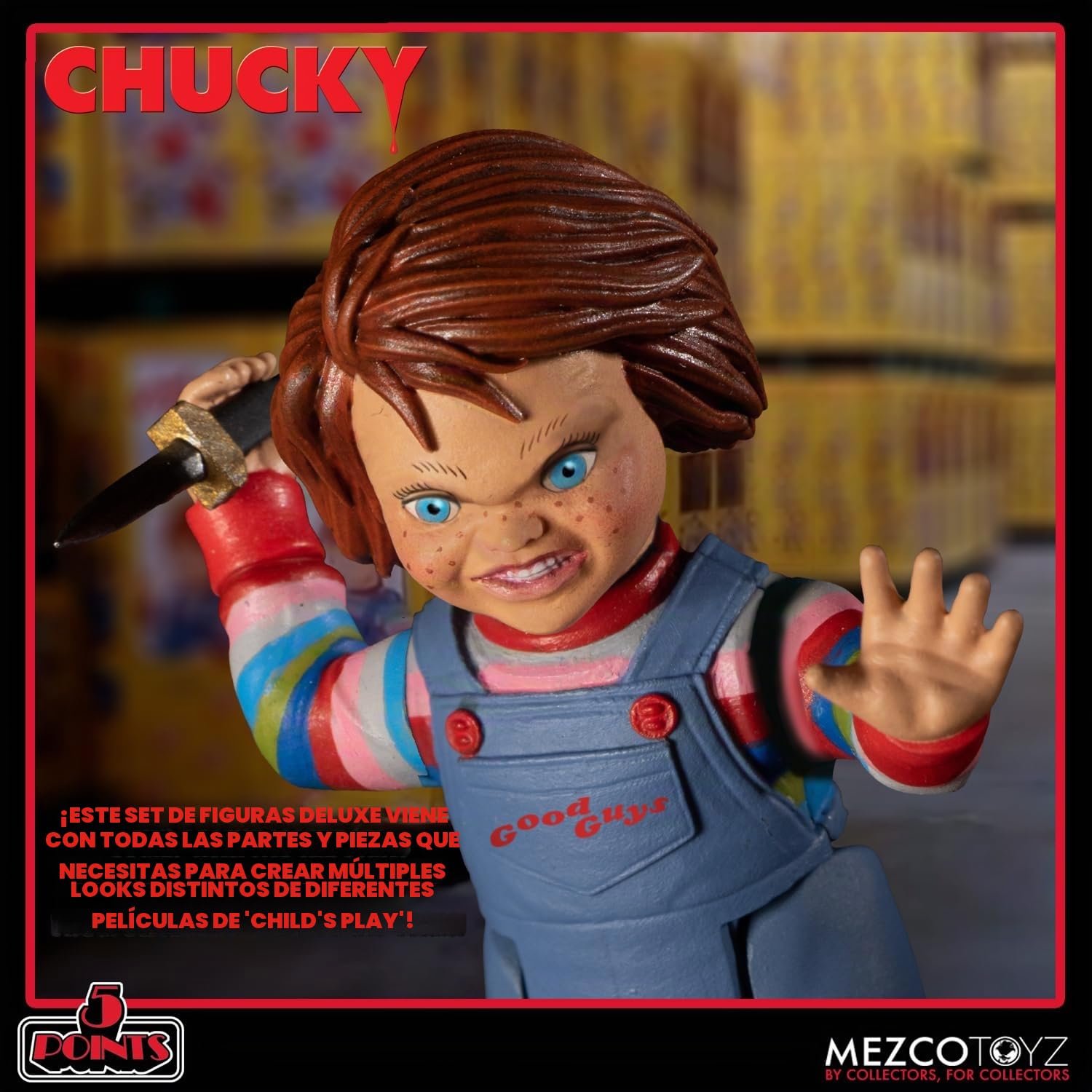 Mezco Chucky 5 Puntos Figuras de acción Deluxe Set Material: Plástico, Fabricante