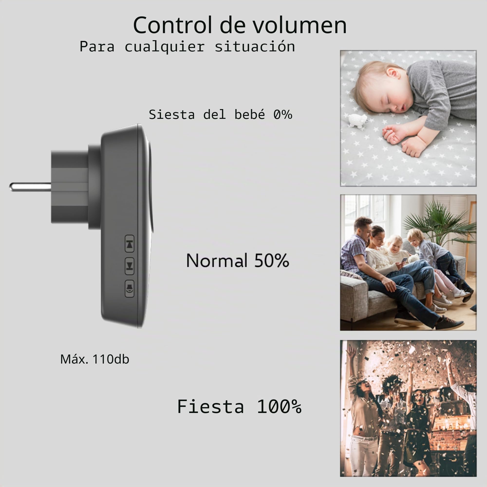 ELRO DB4000Juego de timbre cinético inalámbrico – Versión para los Países Bajos – con 2 receptores enchufables con toma de corriente – No necesita pilas