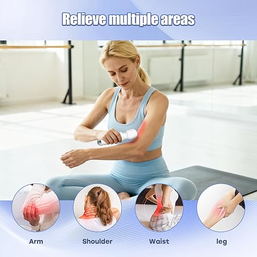 Miniatura 5 de Mini masajeador mejorado, potente, silencioso, portátil, múltiples velocidades y modos (blanco)