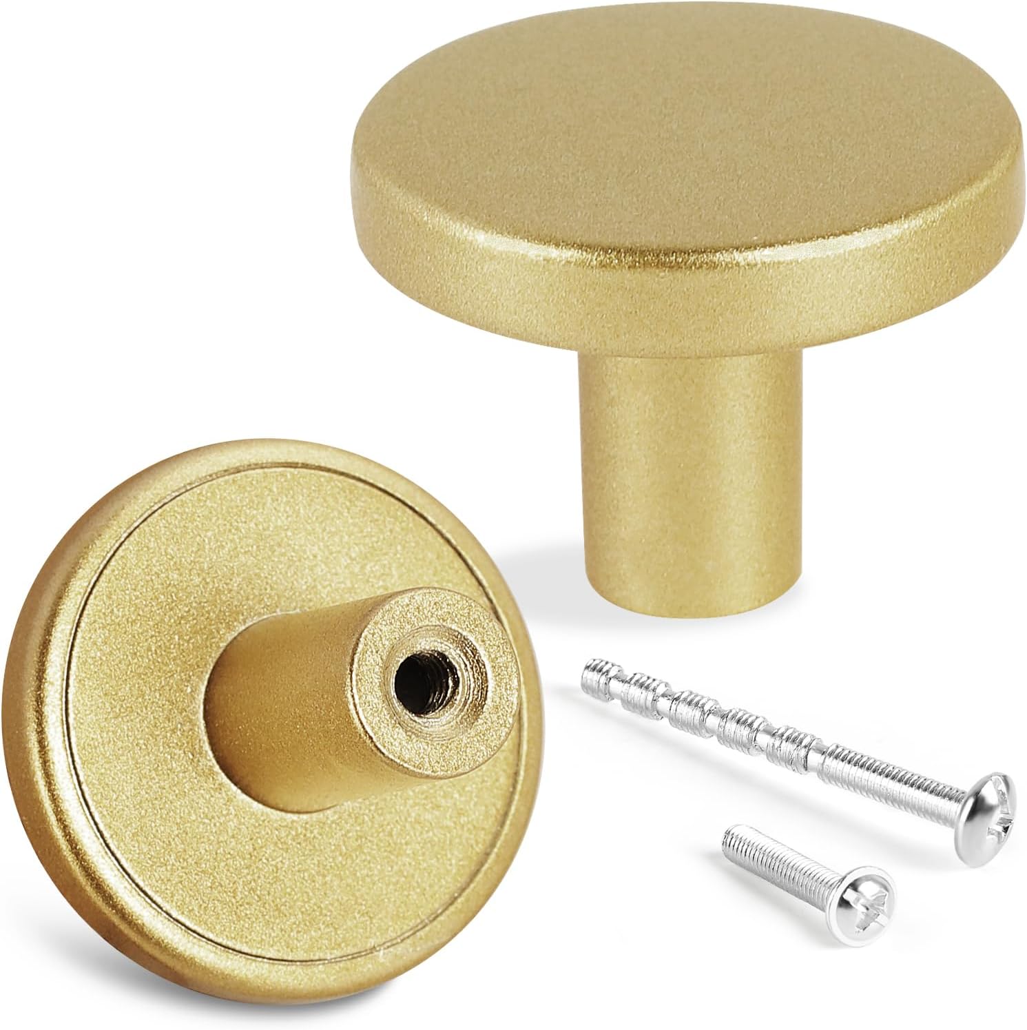Romeda 18 Piece Drawer Knobs, Gold Cabinet Knobs with Screw, 30mm Drawer Pulls for Dresser, Kitchen, and Cabinet Drawers