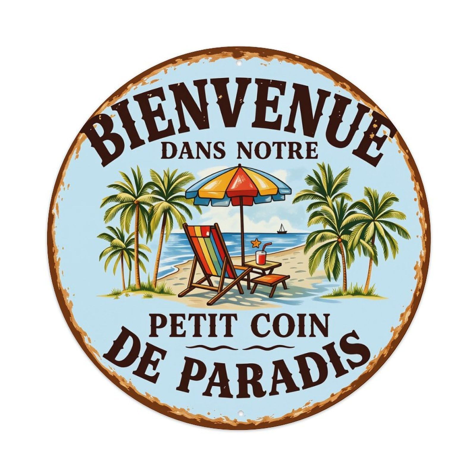 Welcome To Our Little Corner Of Paradise Tin Sign Vintage Style Home Bar Garden Wall Plaque Decor Metal Poster 8x12 Inch