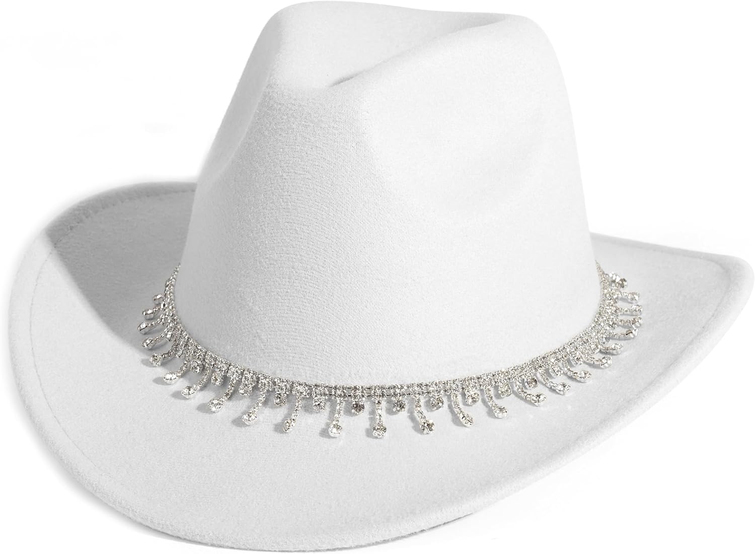 Rhinestone Cowgirl Cowboy Hat Shiny Wide Brim Hat for Party - Image 3