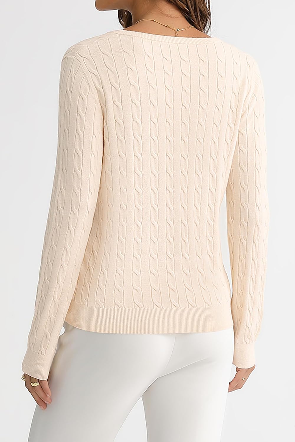 QUALFORT Womens Lightweight Cable Knit Soft Business Casual Trendy Pullover Sweaters 2026 - Image 6