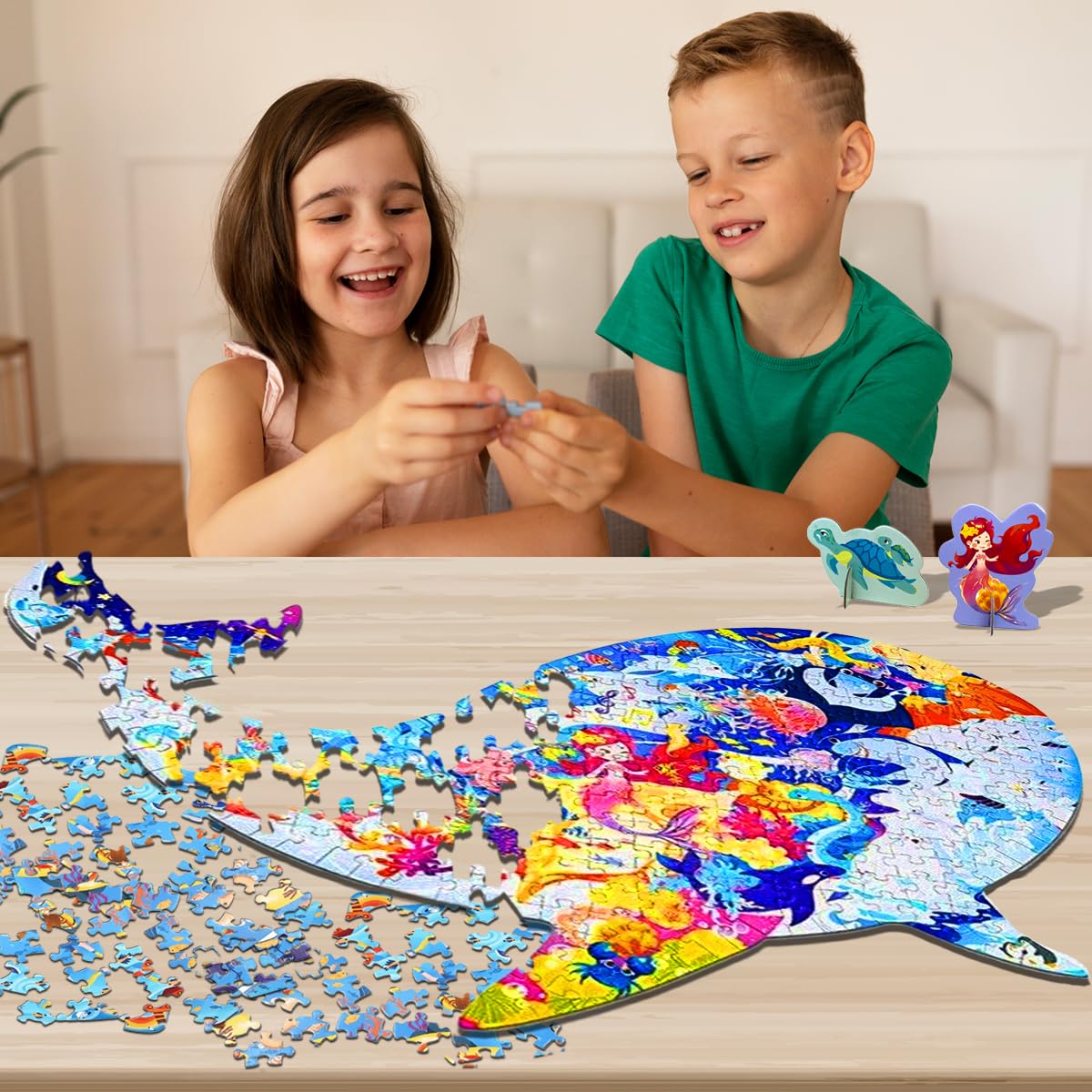 Xwin 277 Pcs Whale Puzzle for Kids Learning Educational for Children & Adults Indoor Cardboard Puzzle Pieces Game Toy for Boys and Girls Perfect Sea Life Game - Image 2
