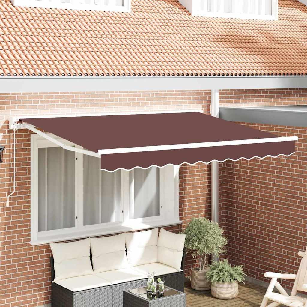 Auvent rétractable 350 x 200 cm avec télécommande et manivelle de terrasse