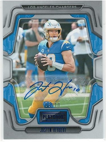 2022 Panini Playbook Justin Herbert SSP Autograph Card #d 10