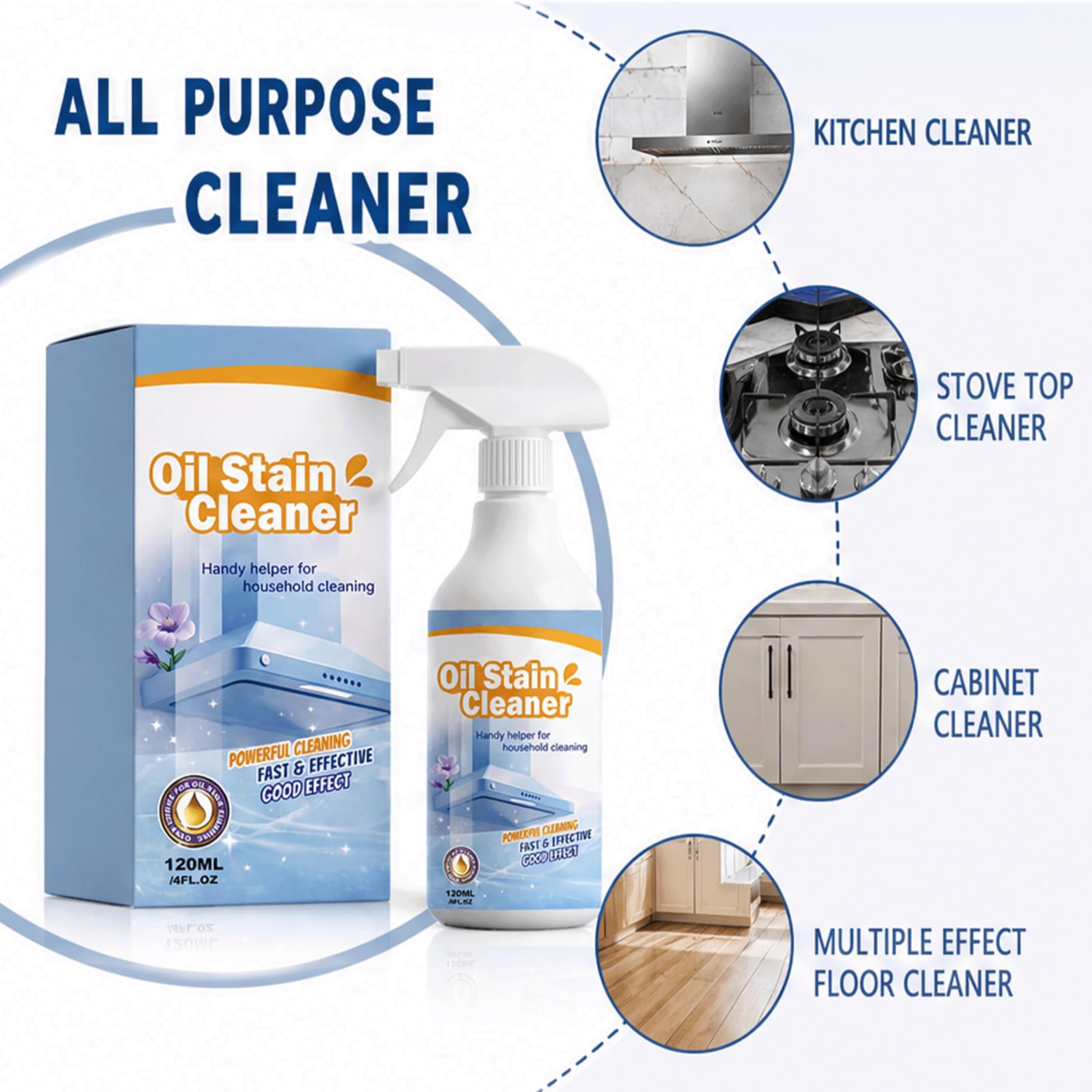 Heavy Duty Kitchen Degreaser Spray, Allzweck-Schaumreiniger, Backofen Herd oben Gas Grill BBQ Reiniger, Fett Öl Fleck Entferner, Multi Surface Cabinet Floor Cleaner, (5 stücke)