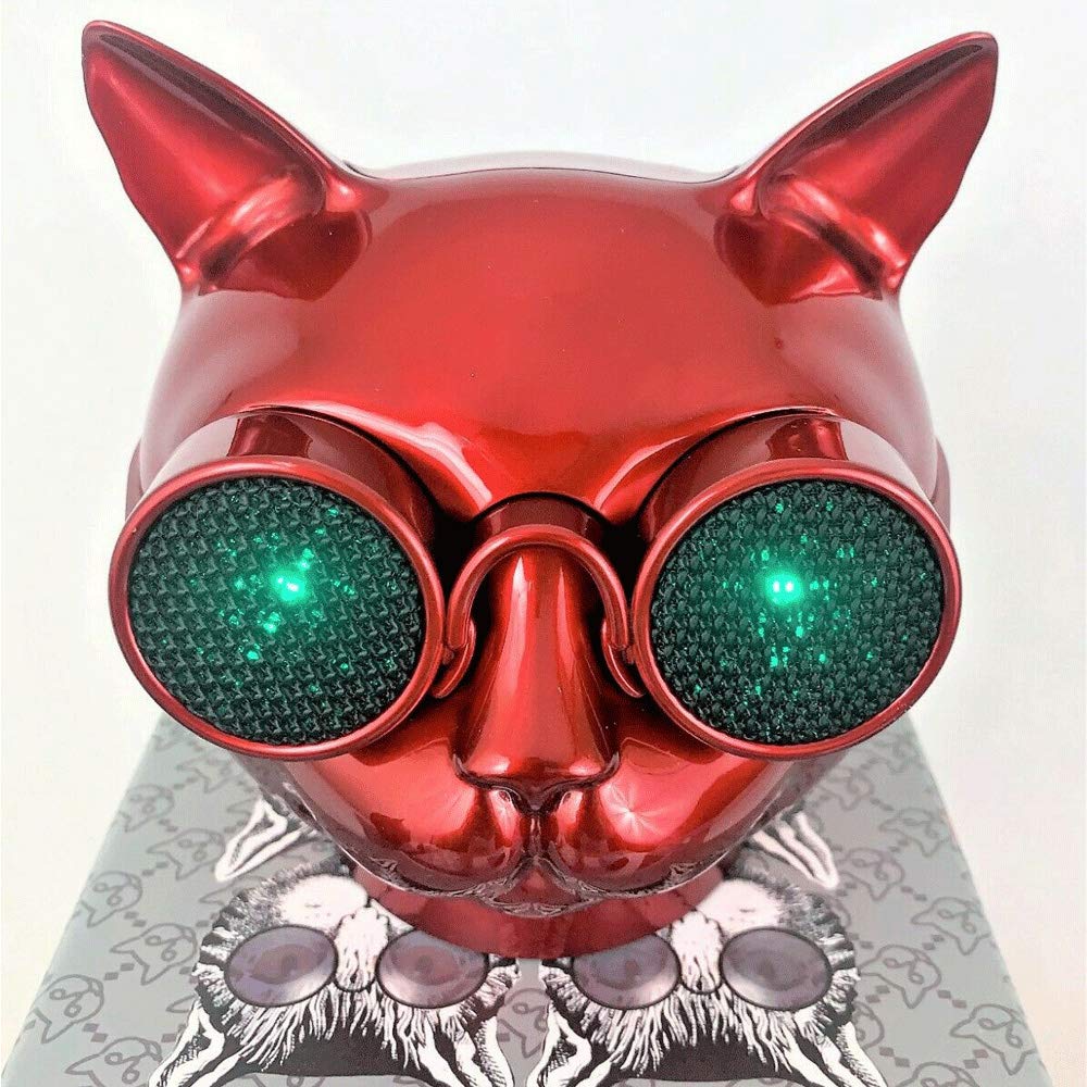 YDKJ Cat Head Wireless Bluetooth Speaker, Mini Cat Head Bluetooth Speaker Support A2DP, AVRCP, Handsfree Profile Protocol,Red