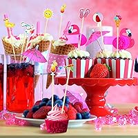 Vista 6 de Rtteri 200 piezas de palillos de cóctel hawaianos para piscina, playa, cócteles hawaianos, palillos de bambú, centros de mesa, playa, fiesta