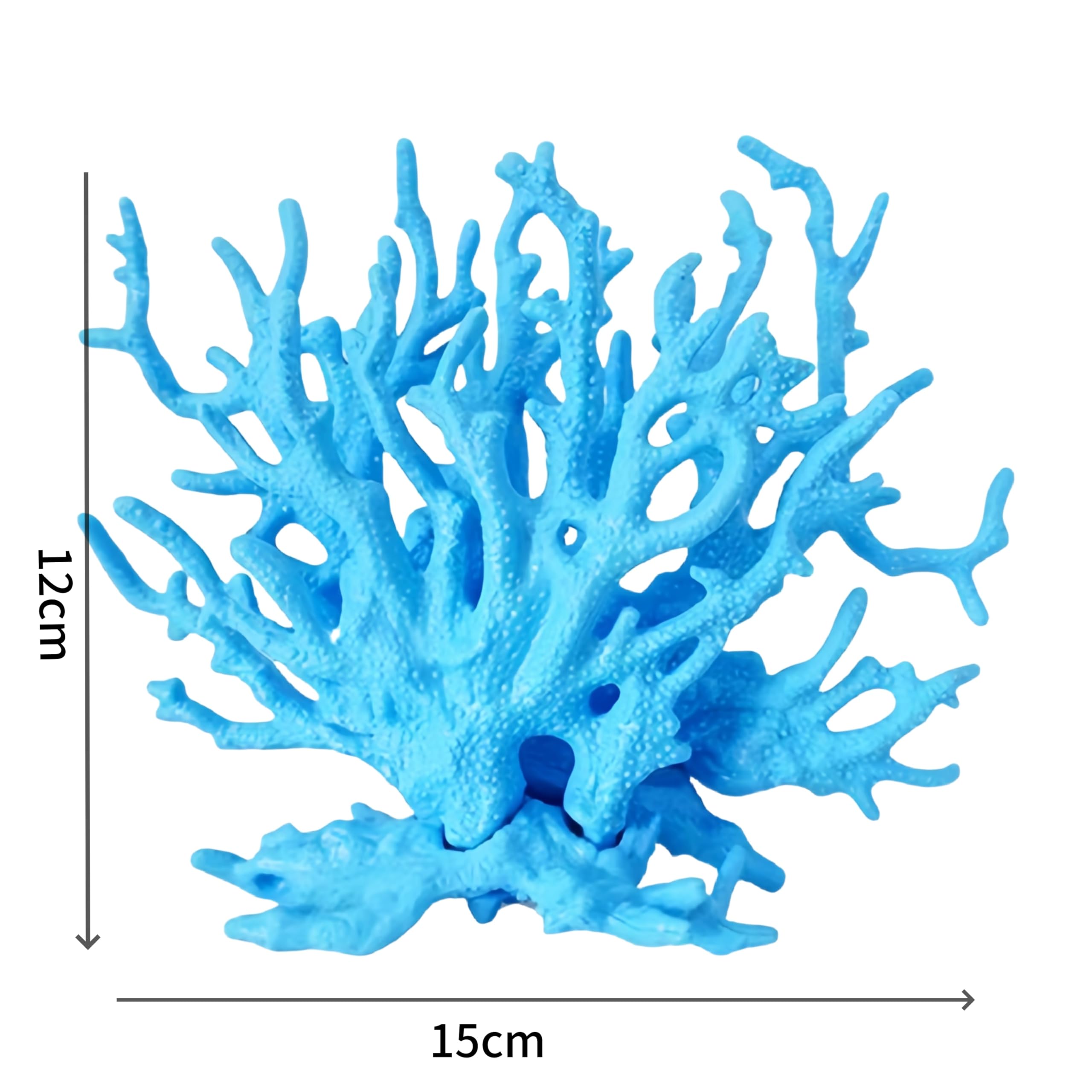 Décoration d’Aquarium en Bois Faux Corail, crevettes Aquarium et Plante d’Aquarium réel, adapté aux Aquariums Petits à Moyens (Bleu)