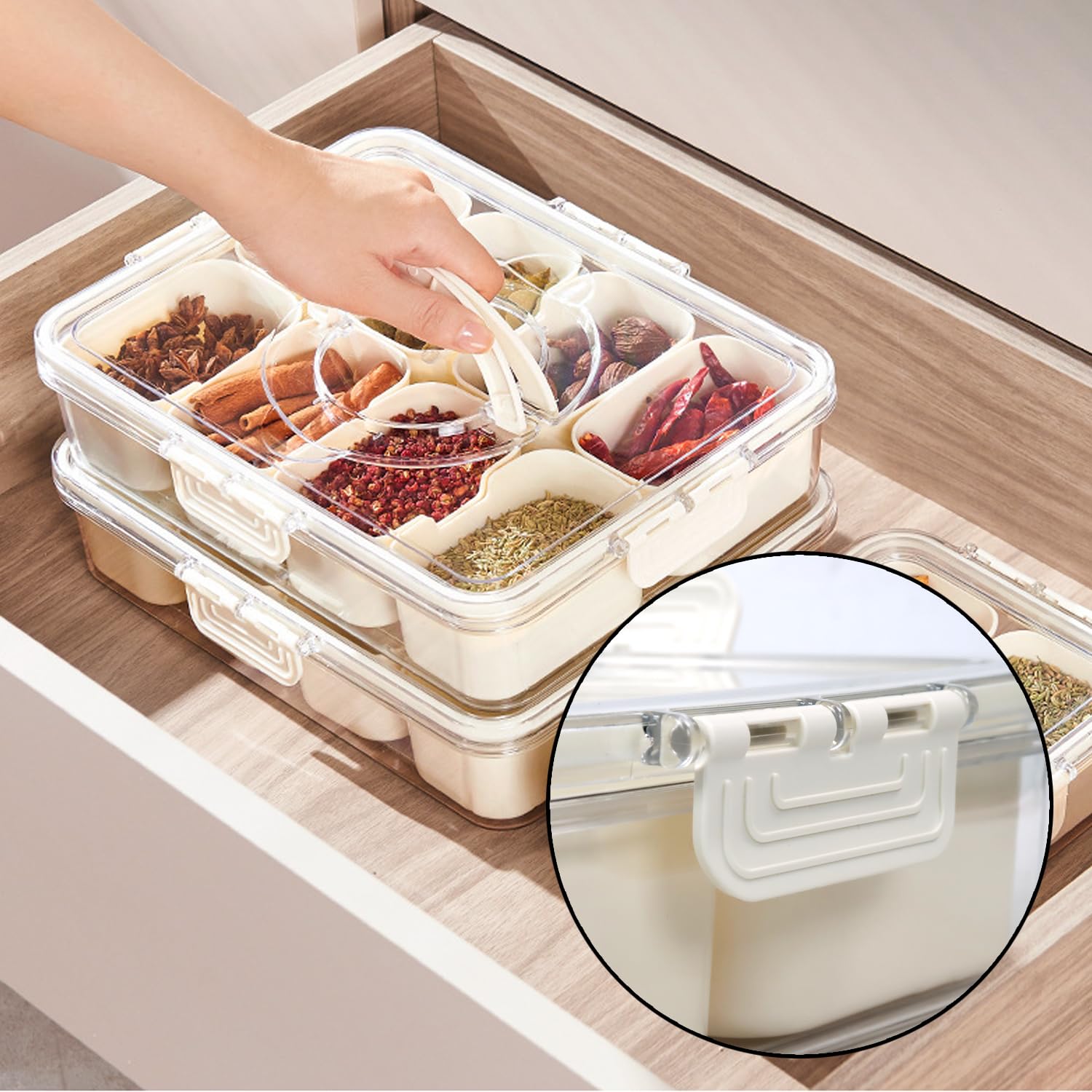 Snack Boxes For Adults EDOBLUE 8-Compartment Snackle Box - Divided