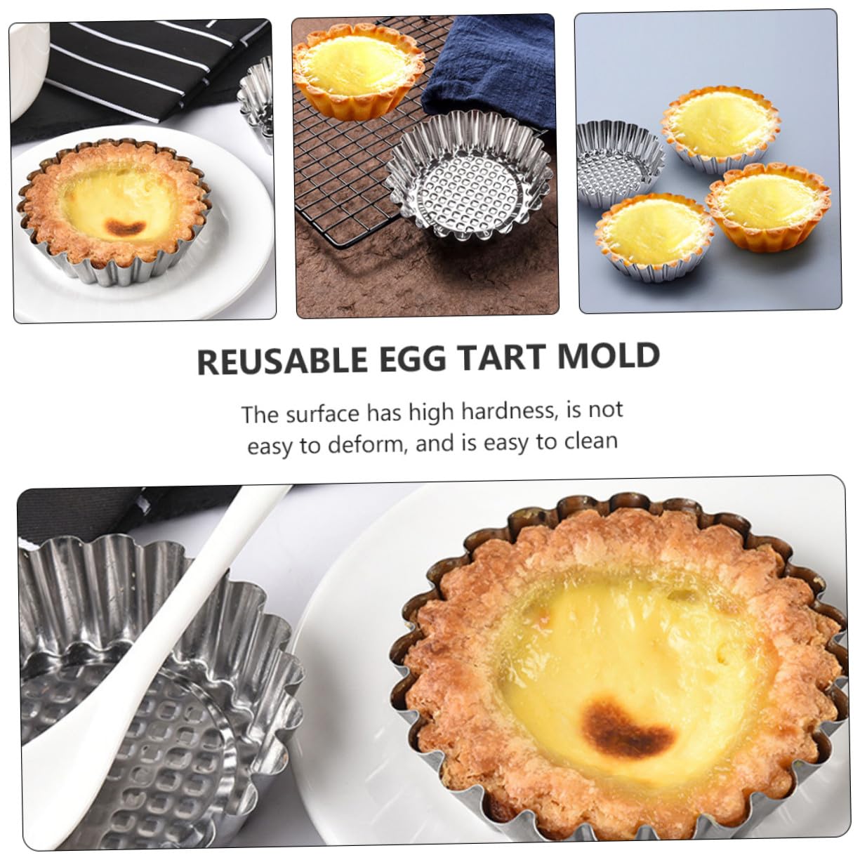 15 Piezas Molde Para Tarta De Huevo De Panadería Molde De Acero Inoxidable Para Tartas Horneadas Para Repostería Huevo Para y Muffins