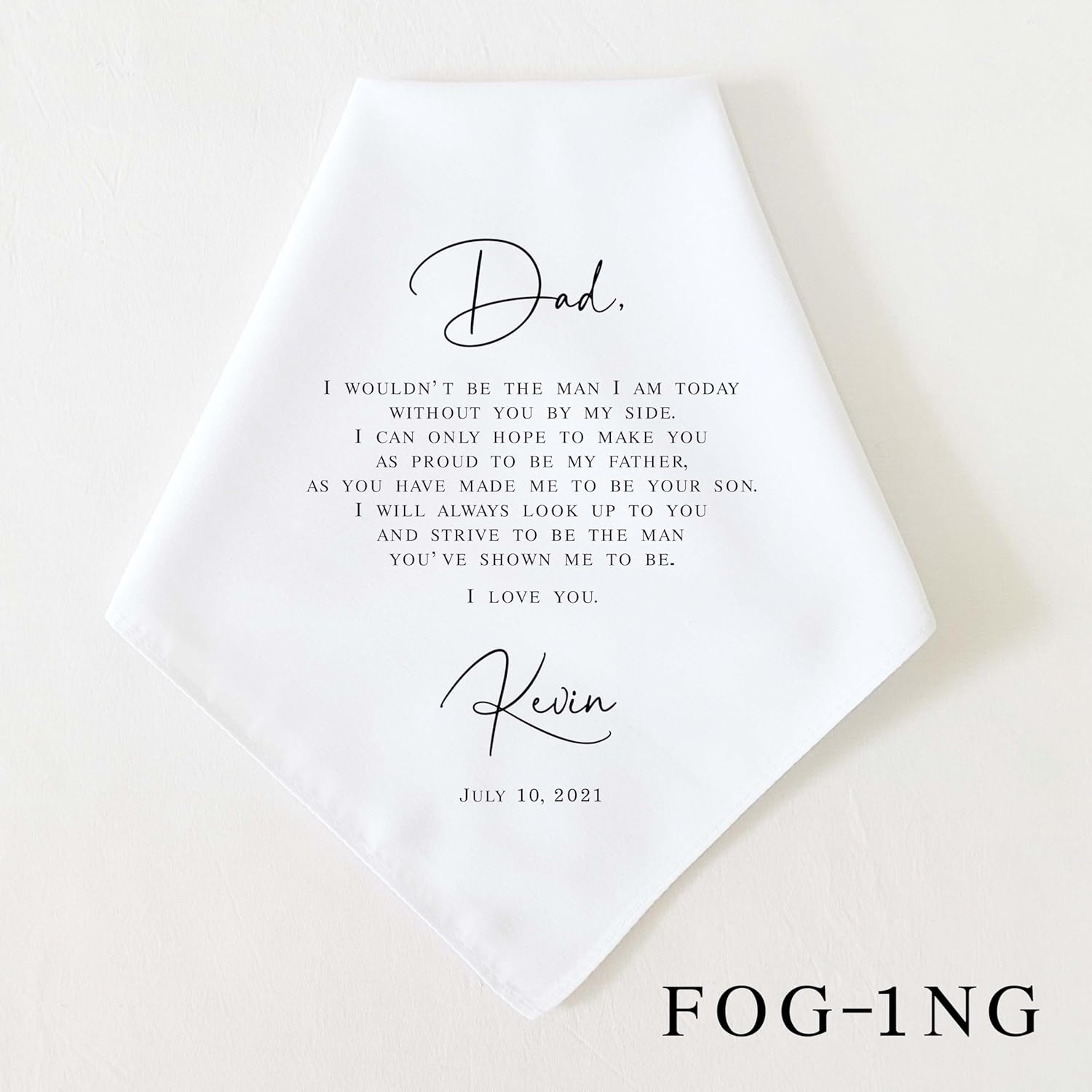 Father of the Groom Gift | Personalized Wedding Handkerchief | Wedding Gift for Dad from Son, from Groom | Keepsake - Image 2