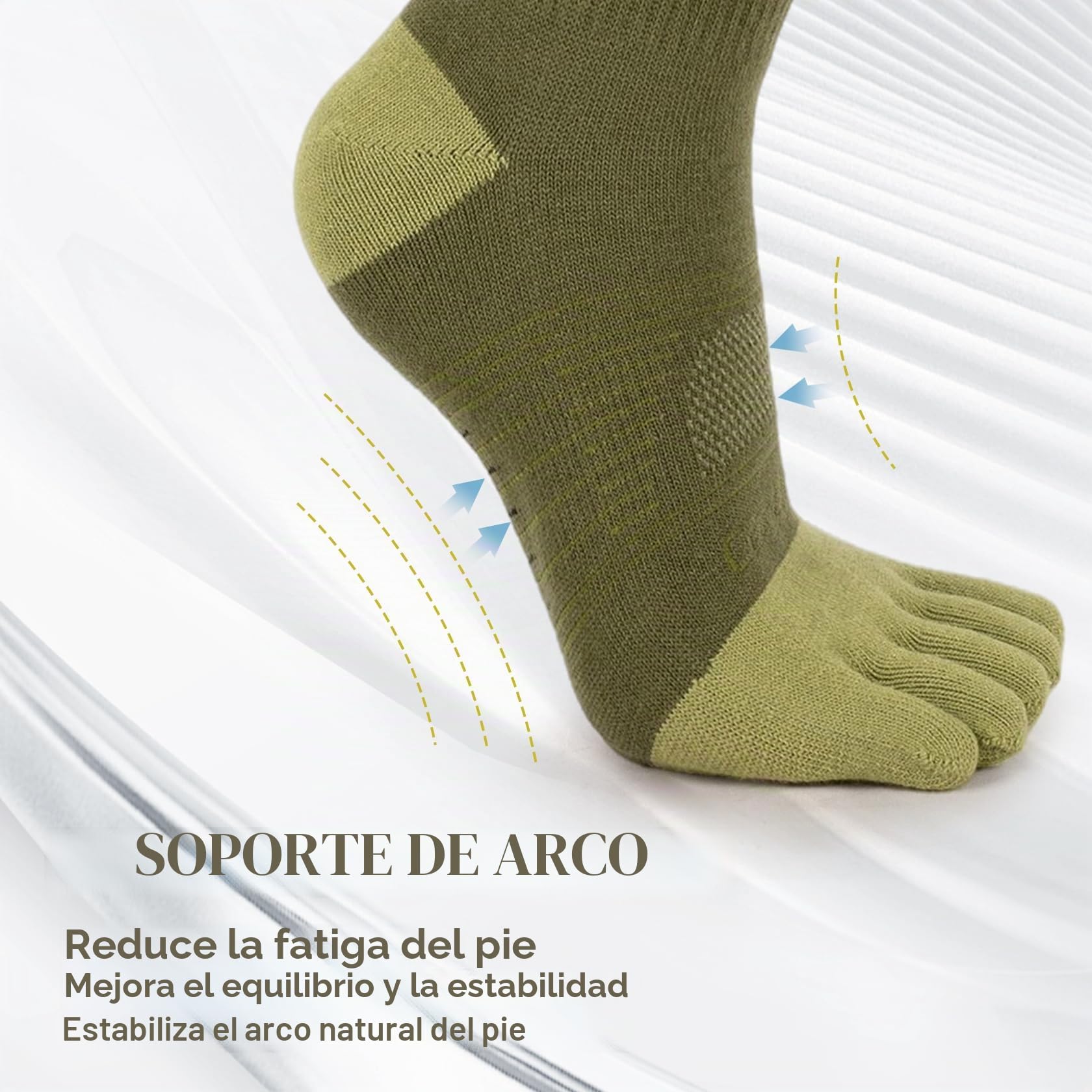 Calcetines para Hombres y Mujeres Toe Socks Coolmax para Running, Transpirables y con Evacuación de Humedad, 3 Pares