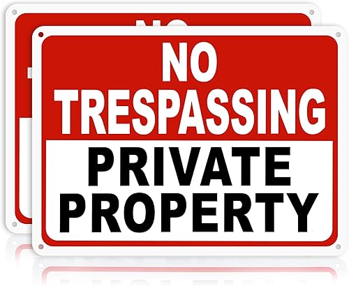 Miniatura 10 de 2 paquetes de señales de no trespassing de propiedad privada – 10x7 pulgadas de aluminio libre de óxido, impreso con UV, recubrimiento reflectante