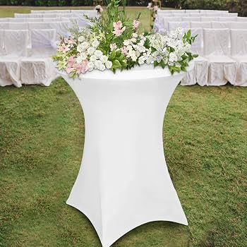 Lot De 3 Housse Mange Debout Blanche 60X110Cm, Nappe Mange Debout Pour