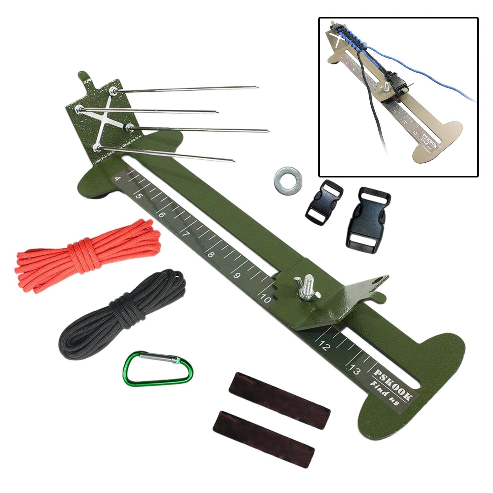 Paracord Armband Webrahmen Set Bastelwerkzeug Makramee Knüpfhilfe Edelstahl Funktion für Erwachsene für Outdoor Sport Camping Wandern Reisen