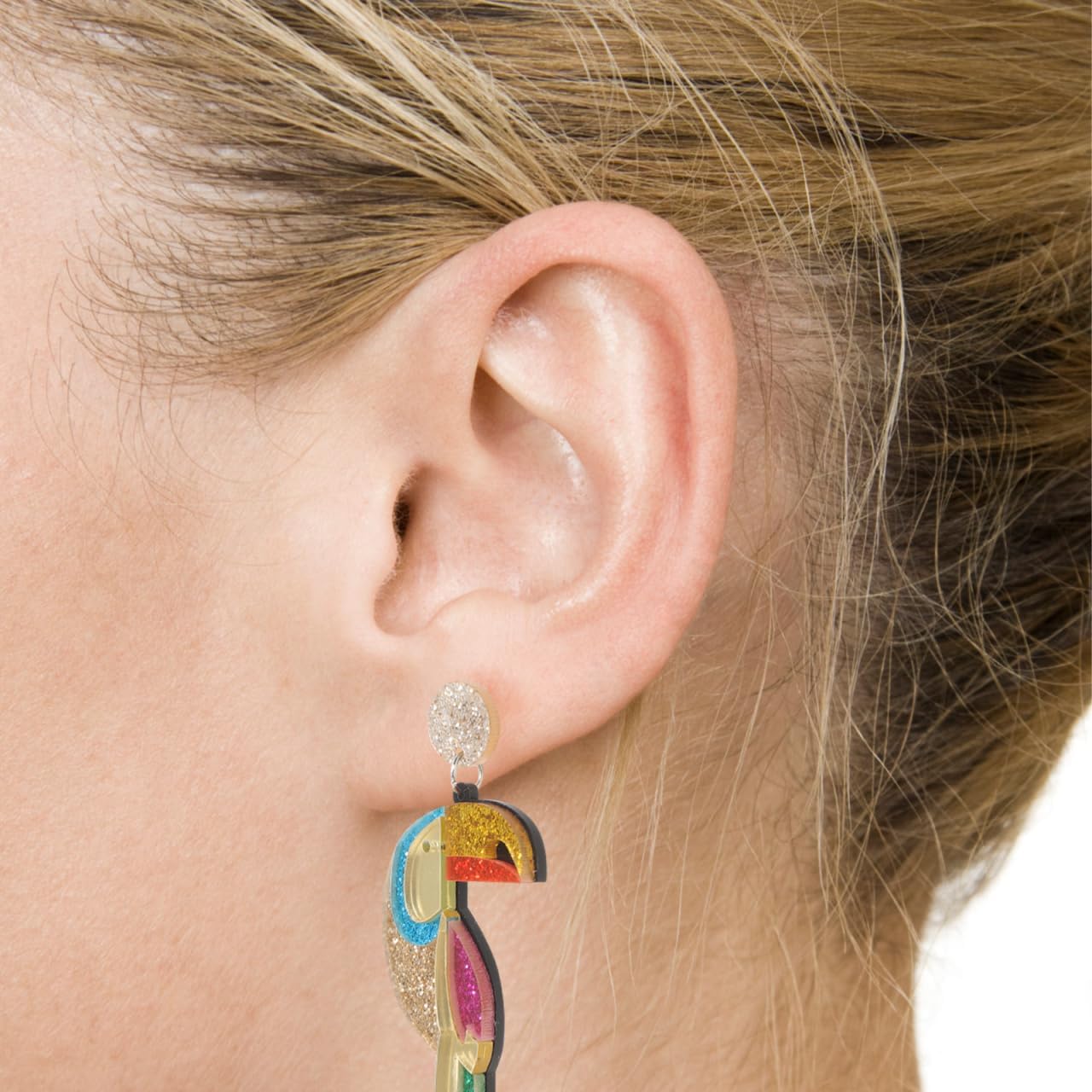 Glitter Parrot Earrings Lightweight Ear Dangler Fashion Jewelry for Women Party Daily Beach Wear - Image 4