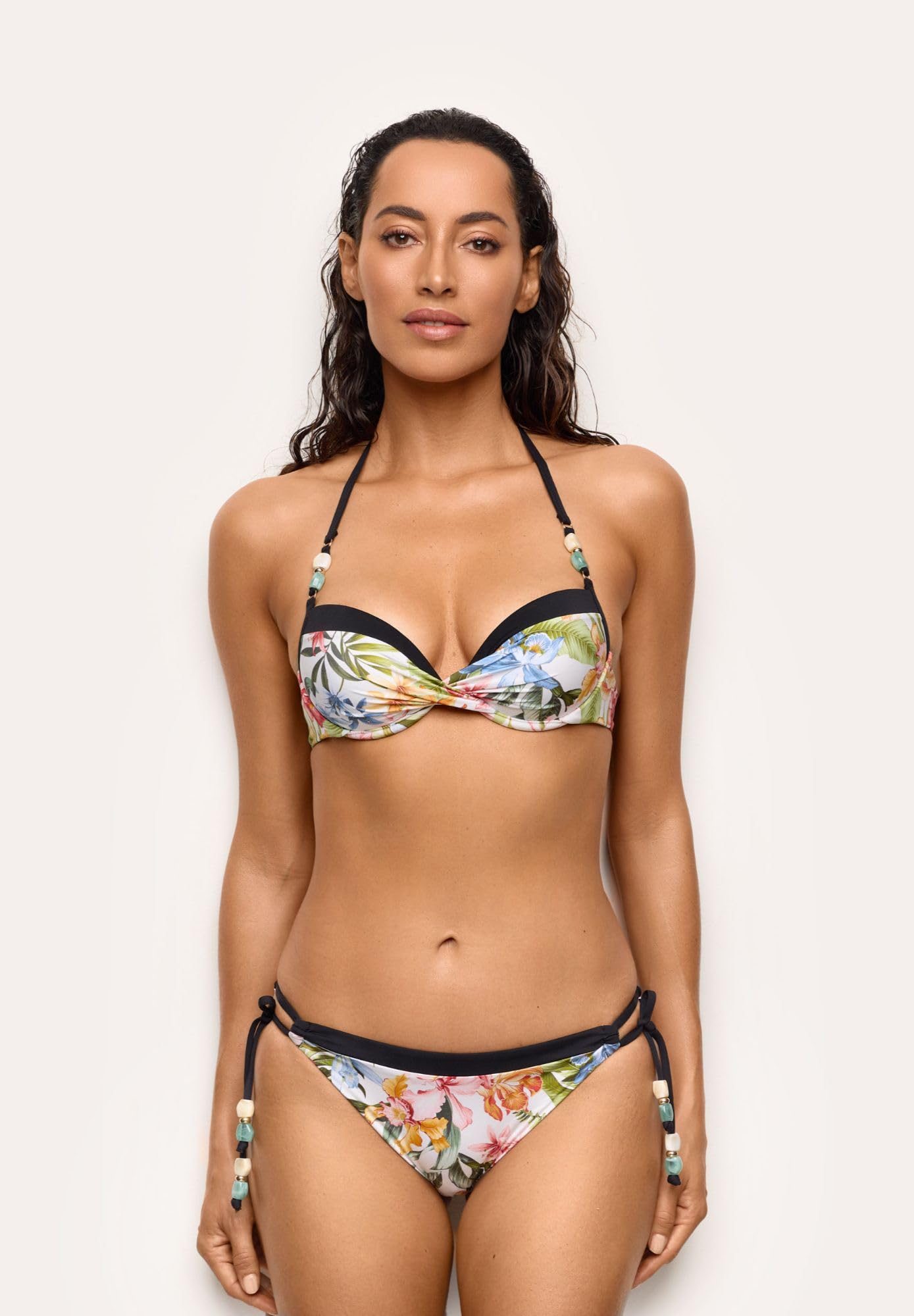 YAMAMAY - Bikini Parte Alta, Push-up con Ferretto, Donna, Tahiti, Multicolore, Stampa Floreale