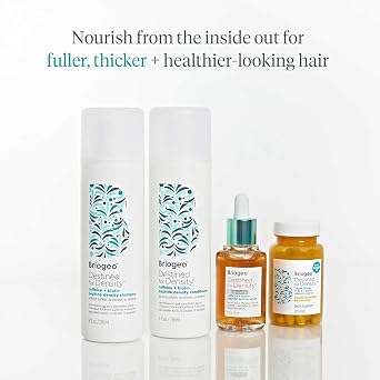 Briogeo Destined for Density Caffeine + Biotin Peptide Density Shampoo & Conditioner Duo | Increases Hair Thickness and Volume for Fine or Thinning Hair | Sulfate-Free | Vegan & Cruelty-Free