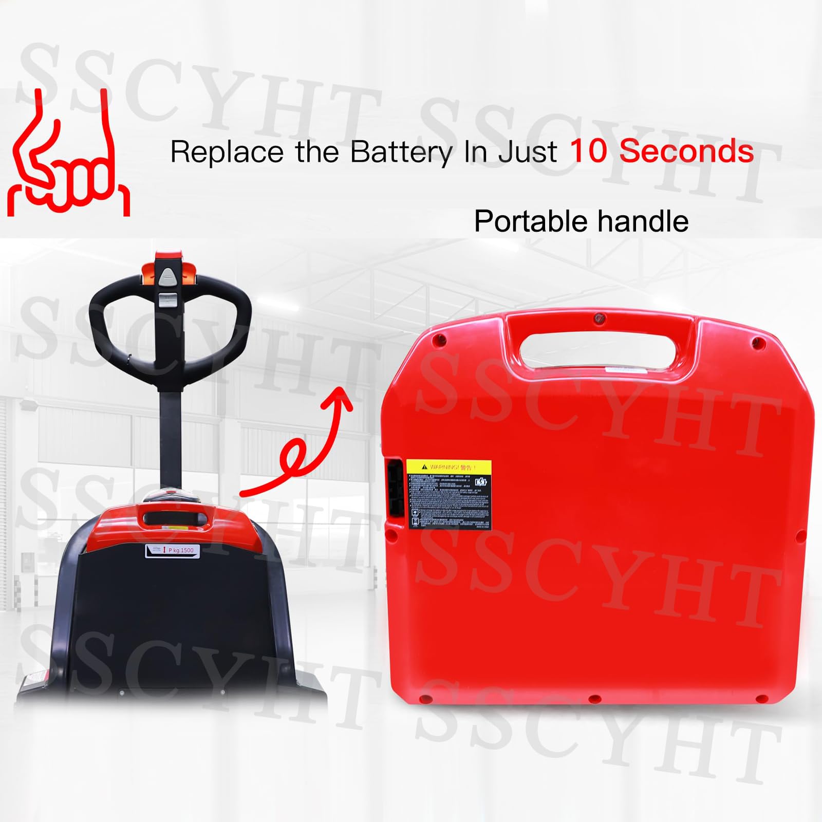 Batteria al Litio Sostitutiva per transpallet Elettrico e Carrello elevatore (24V 60Ah) con Controller Intelligente Integrato e connettore SBS75X.