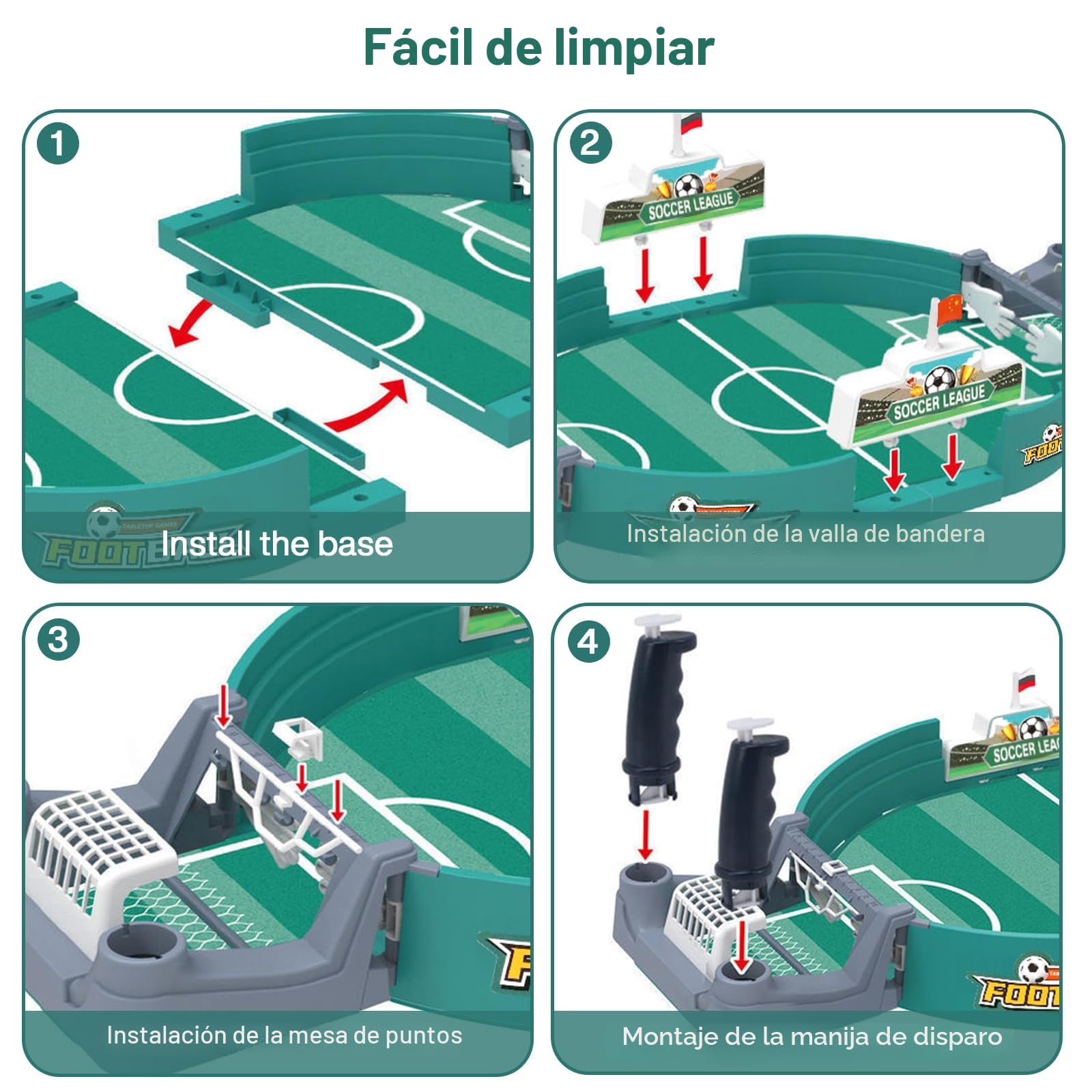 ZLPBAO Juego de Mesa de Fútbol con 8 Balones, Juego de Mesa de Fútbol, Futbolines para Niños Rompecabezas Juguete Interactivo Entre Padres e Hijos para Ninos,Regalo para Niños y Adultos