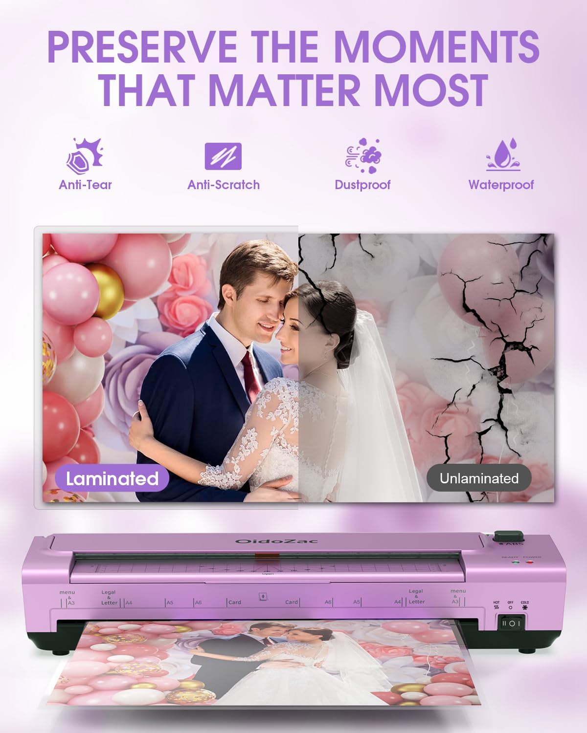 Laminator Machine 13 Inch, Mica Heating Dual Roller for Professional Lamination, 11x17 Personal Laminator with Laminating Pouches for Teachers, Hot & Cold Thermal Laminate for Home, Office