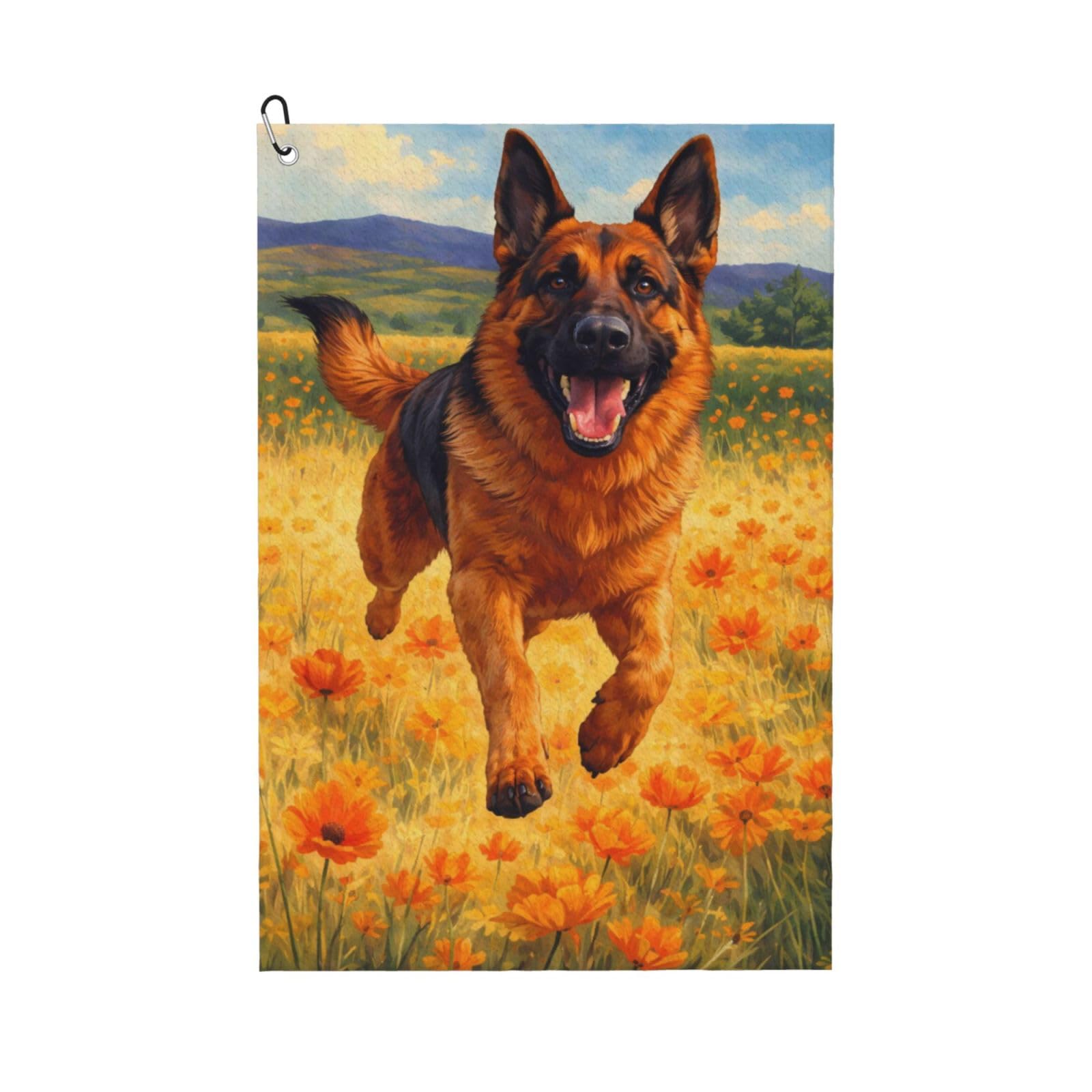 Oudrspo Lovelyan Shepherd Multi-Functional Golf Towel | Absorbent Quick Drying 16x24in