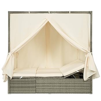 Amazon.com: Quarte Outdoor Patio Wicker Sunbed,Adjustable
