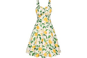 Women's Summer Dress with Lemon Print Flowy and Swingy