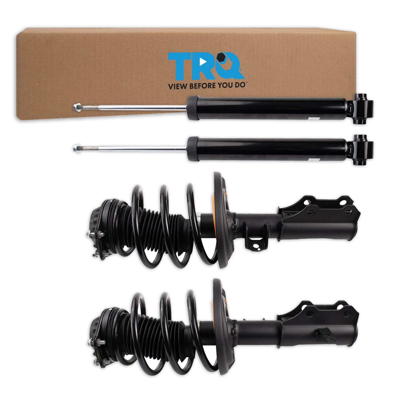 TRQ Front and Rear Complete Strut Assembly &amp; Shock Absorber Kit Complete Strut &amp; Coil Spring Assembly Compatible with 2016-2022 Chevrolet Malibu