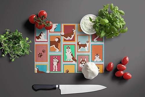 Miniatura 3 de Caroline's Treasures MLM1160LCB Lots of Red Siberian Husky Glass Cutting Board Large Decorative Tempered Glass Kitchen Cutting and Serving Board