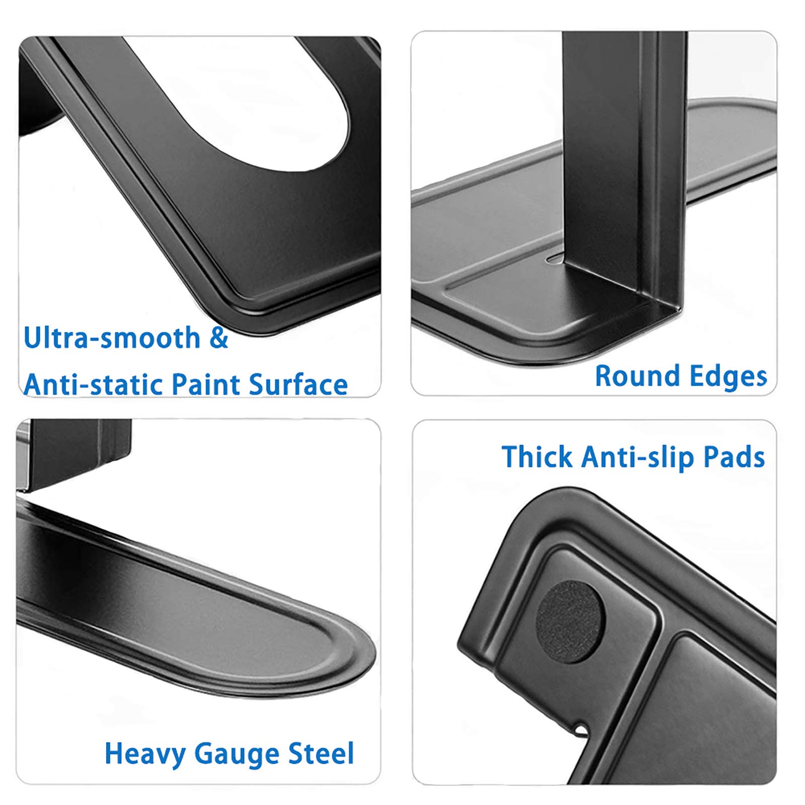 Metal Book Ends for Shelves Book Shelf Holder Home Decorative, Book Ends for Heavy Books/Movies/CDs, Black 6.5 x 5 x 5.7 in - Image 3