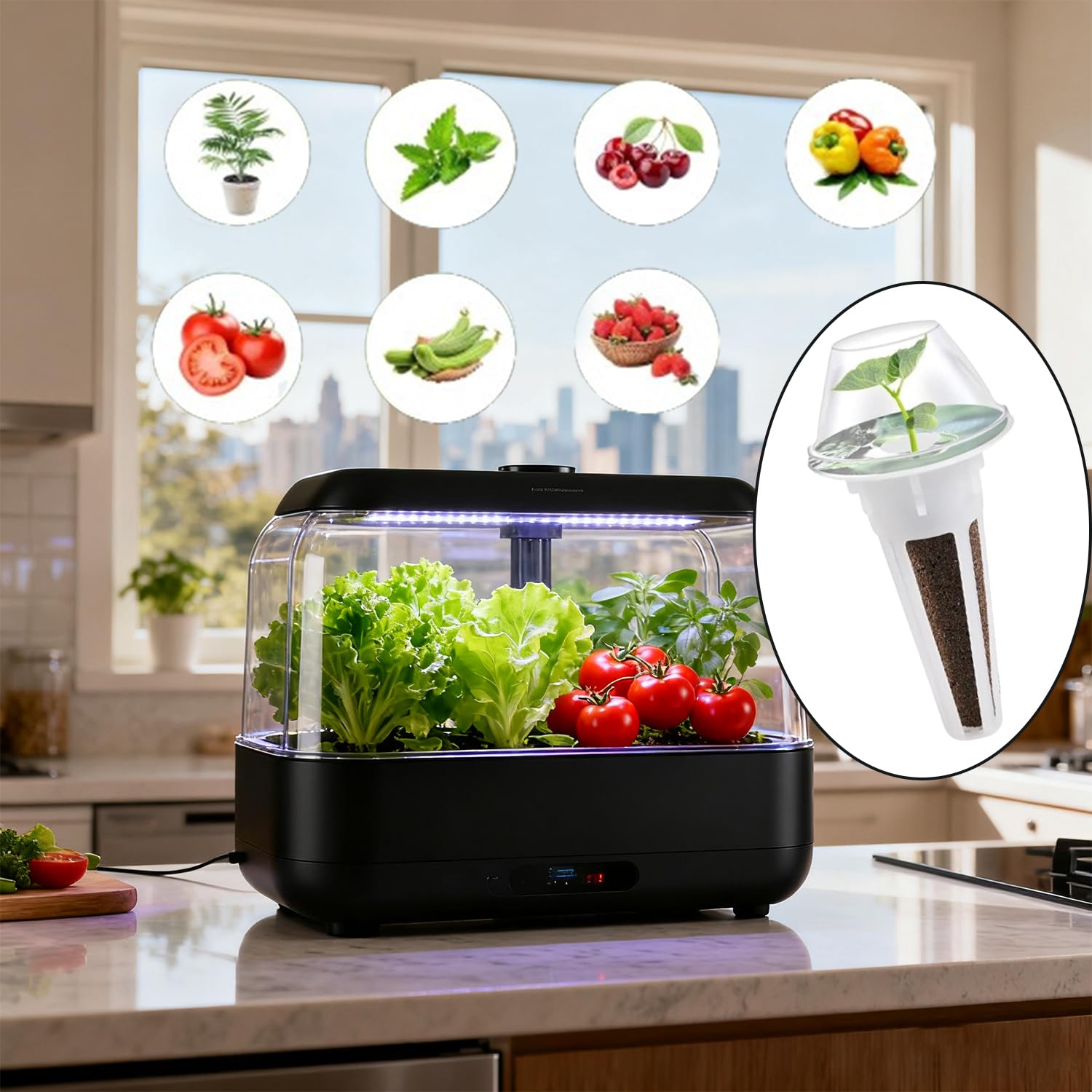 Spugne Di Ricambio Per Coltivazione, Spugne Idroponiche, Kit Idroponica, 30 Spugne Di Crescita, 30 Etichette, 15 Cestini, 15 Coperture, 2 Pinzette, Perfetto Per Giardini Interni e Sistemi Idroponici