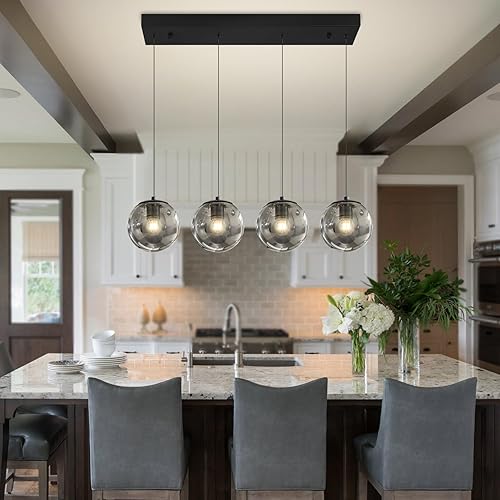 Miniatura 239 de Escalera LED de 10 luces LED moderna con globo de cristal, lámpara colgante grande para techos altos, accesorios de iluminación de entrada, villas y